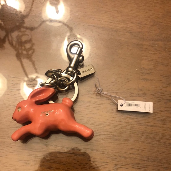 Coach Coral Rabbit Keychain - Picture 4 of 4